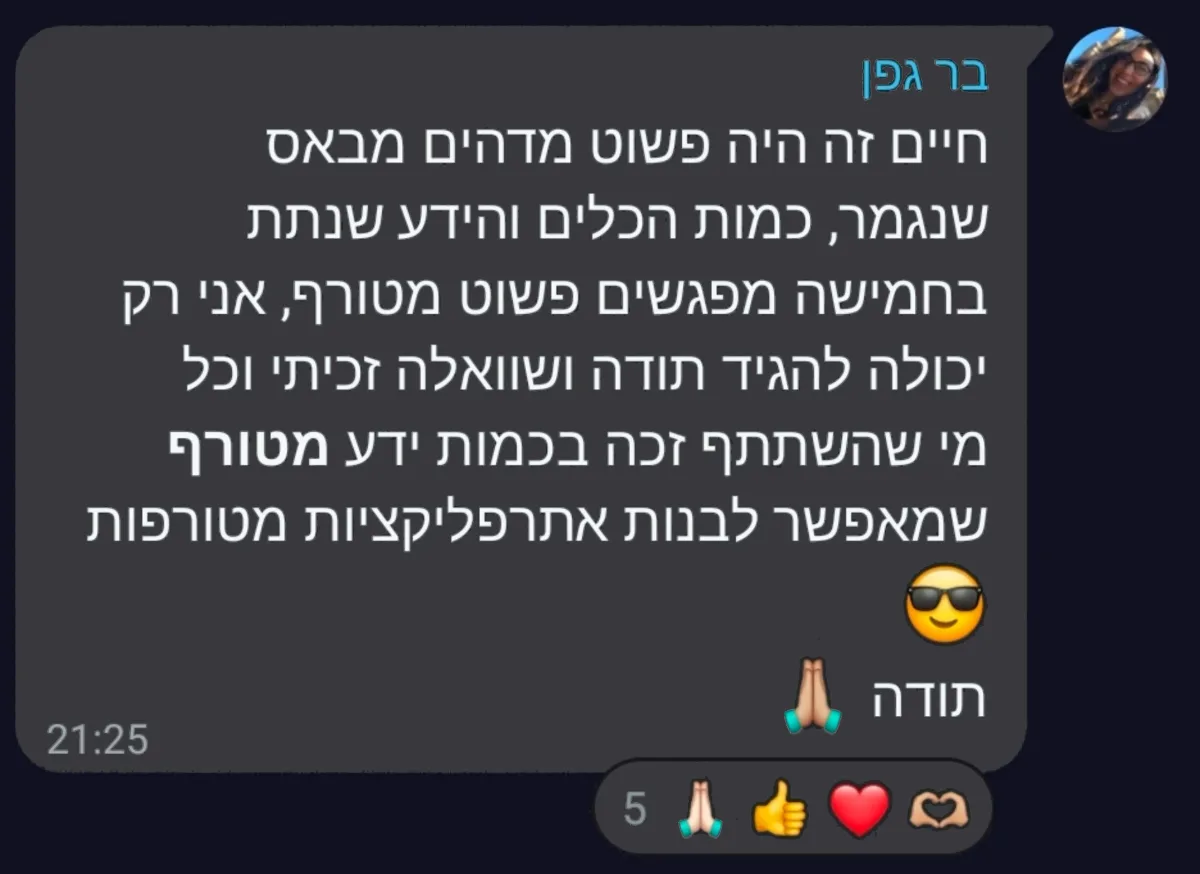 המלצה על סדנת וייבליינר — בניית אתרים ואפליקציות ב-AI עם חיים בניסטי (2)